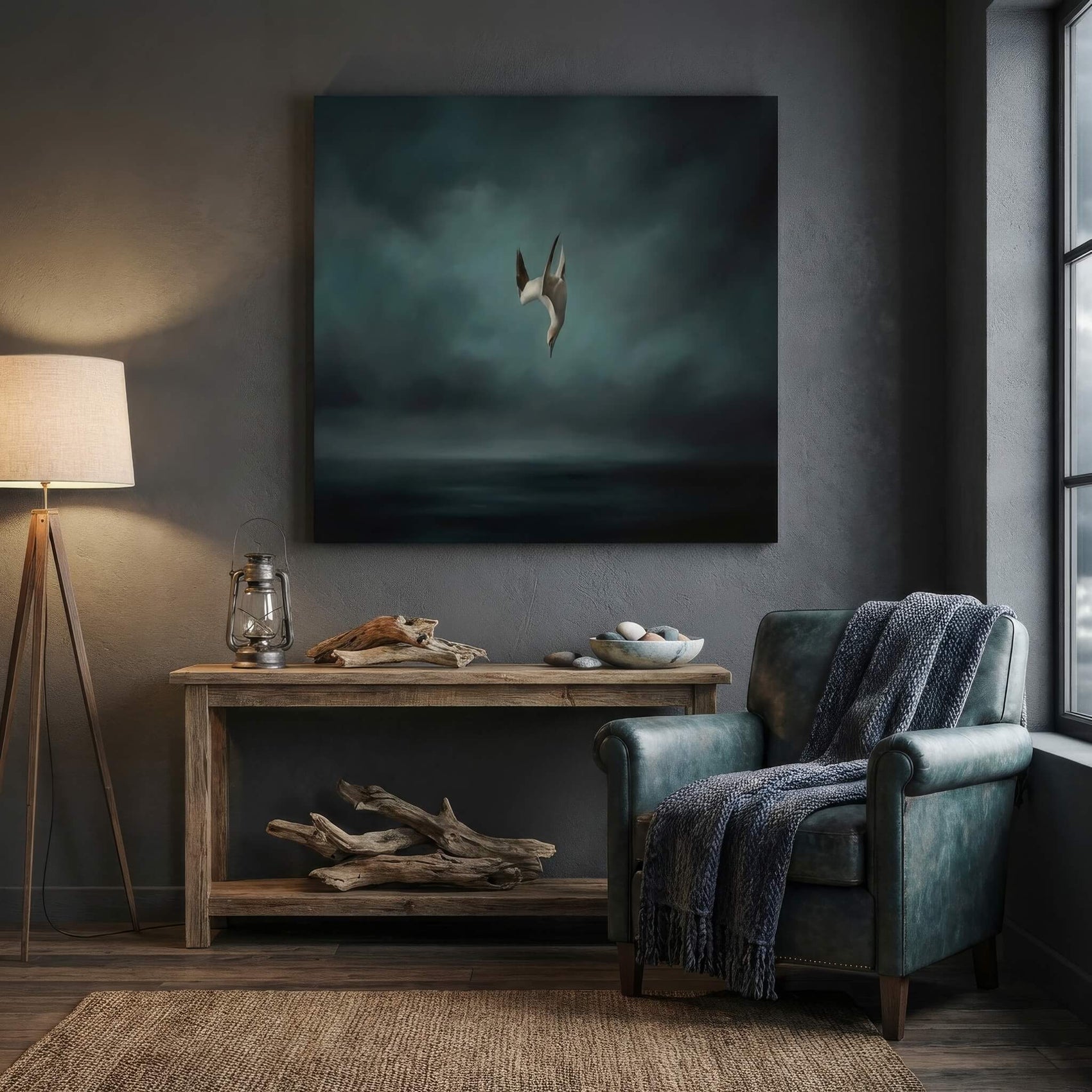 'Midnight Dive' Canvas Print, 82 × 82cm