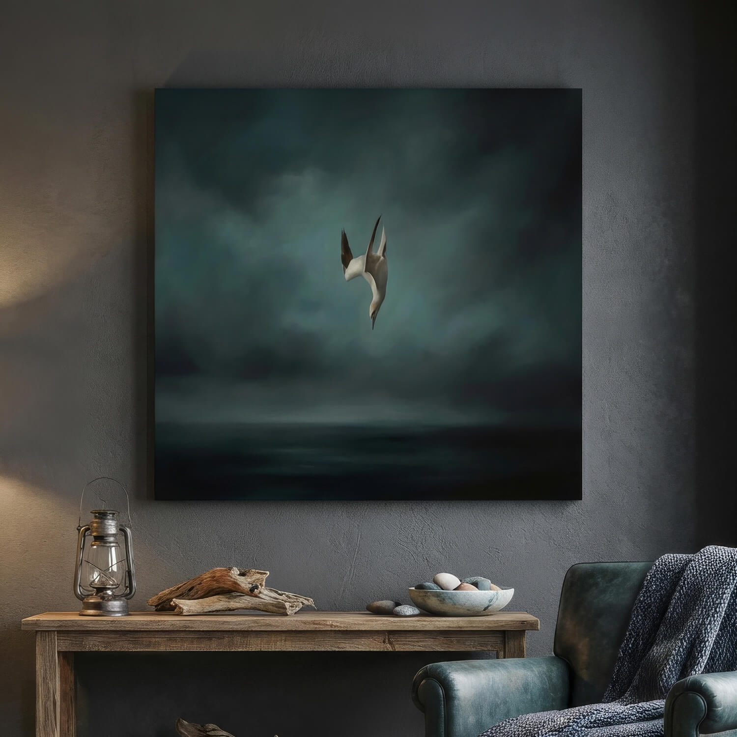 'Midnight Dive' Canvas Print, 82 × 82cm