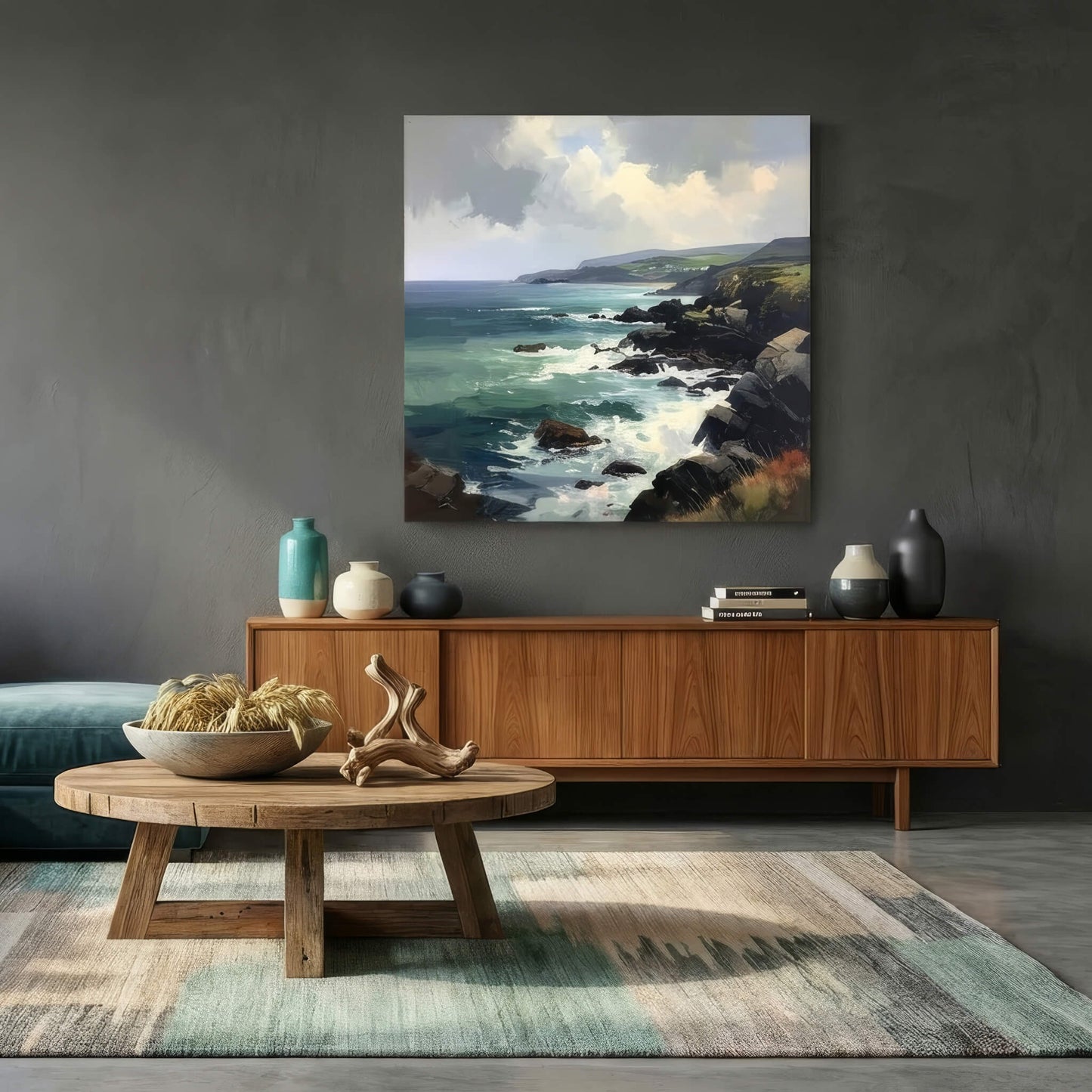'Clifftop Breeze' Canvas Print, 82 × 82cm