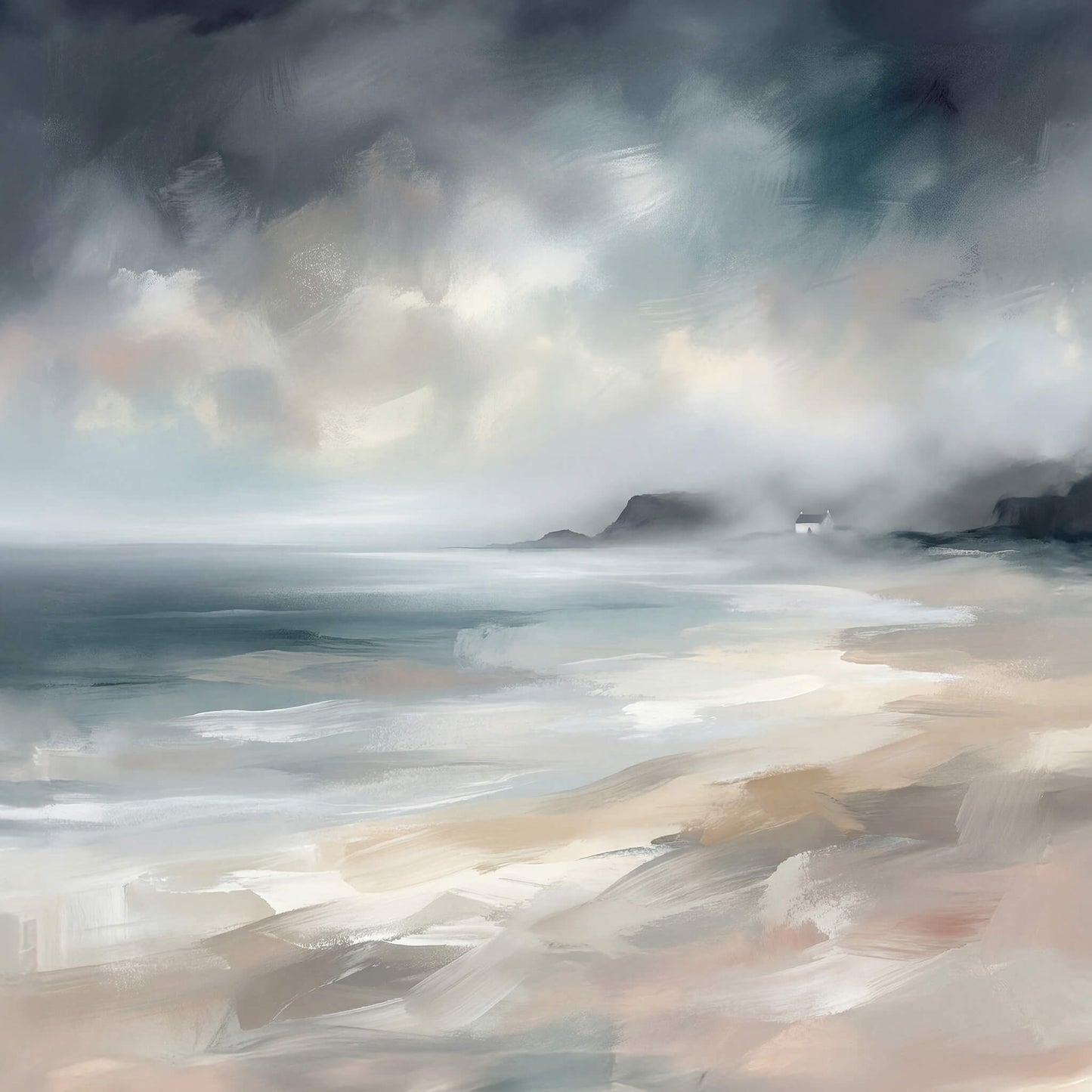 'Shoreline Haze' Canvas Print, 82 × 82cm
