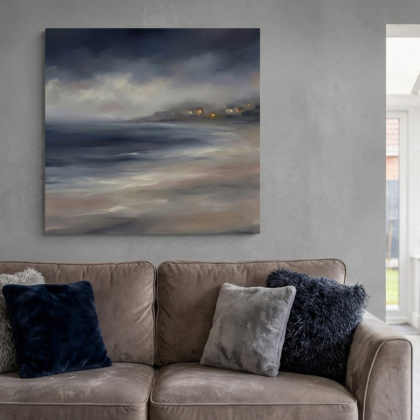 'Nightfall by the Sea' Canvas Print, 82 × 82cm