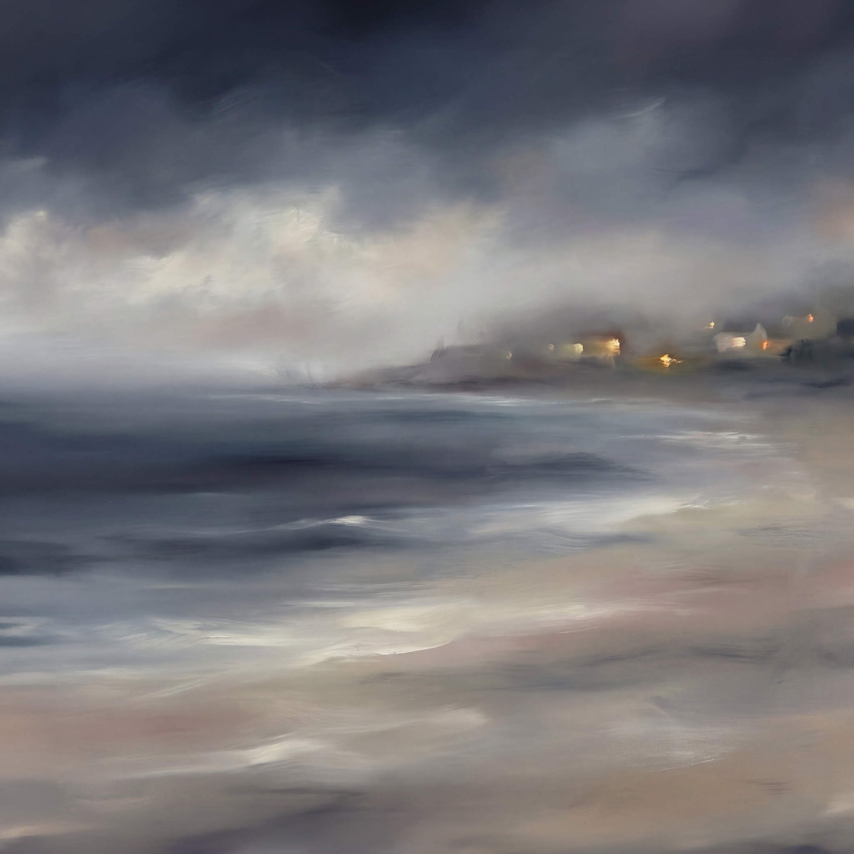 'Nightfall by the Sea' Canvas Print, 82 × 82cm