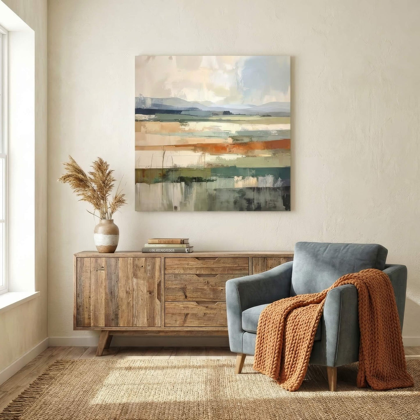'Autumn Plains' Canvas Print, 82 × 82cm