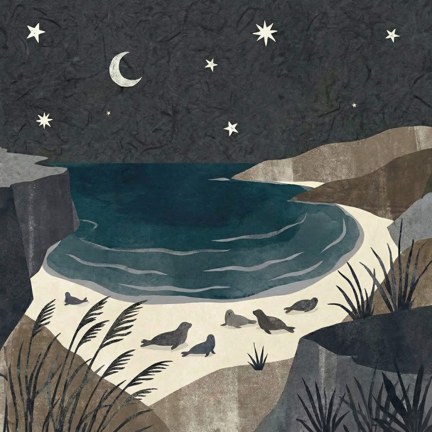 'Twilight Cove' Canvas Print, 82 × 82cm