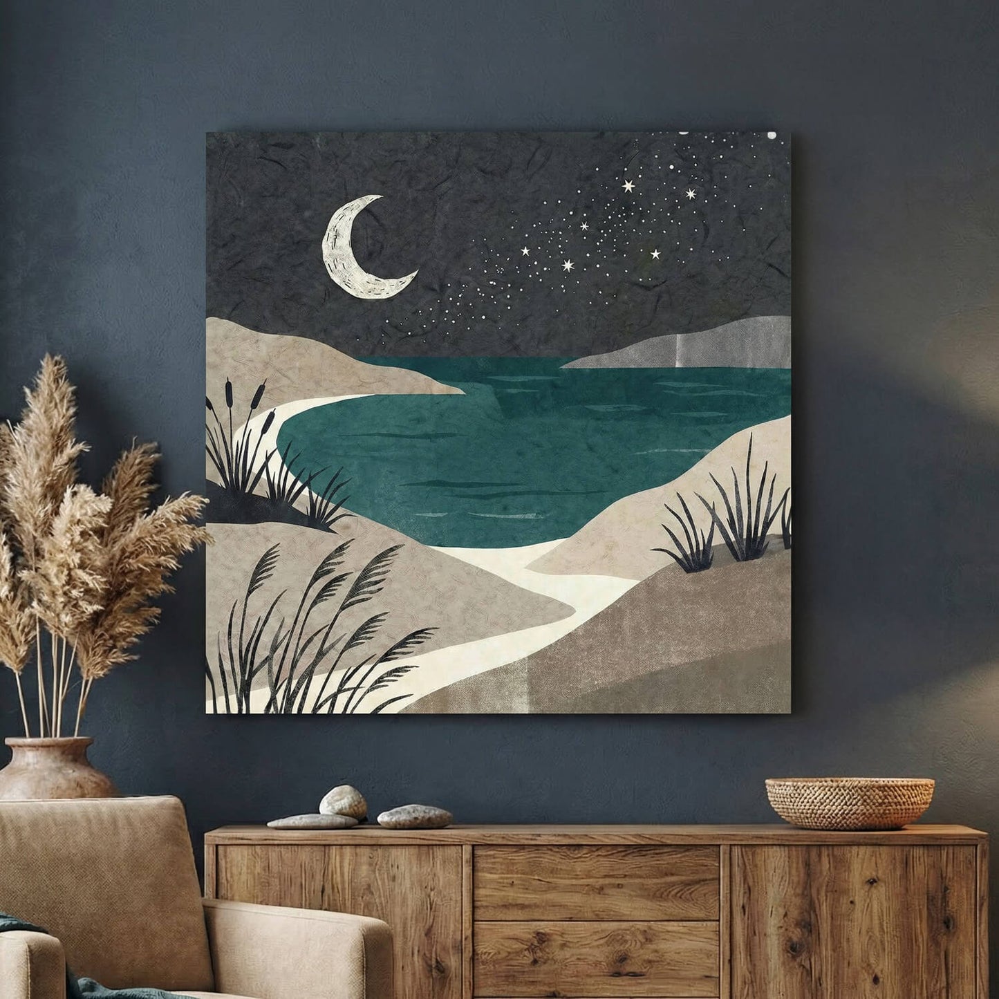 'Lunar Tides' Canvas Print, 82 × 82cm