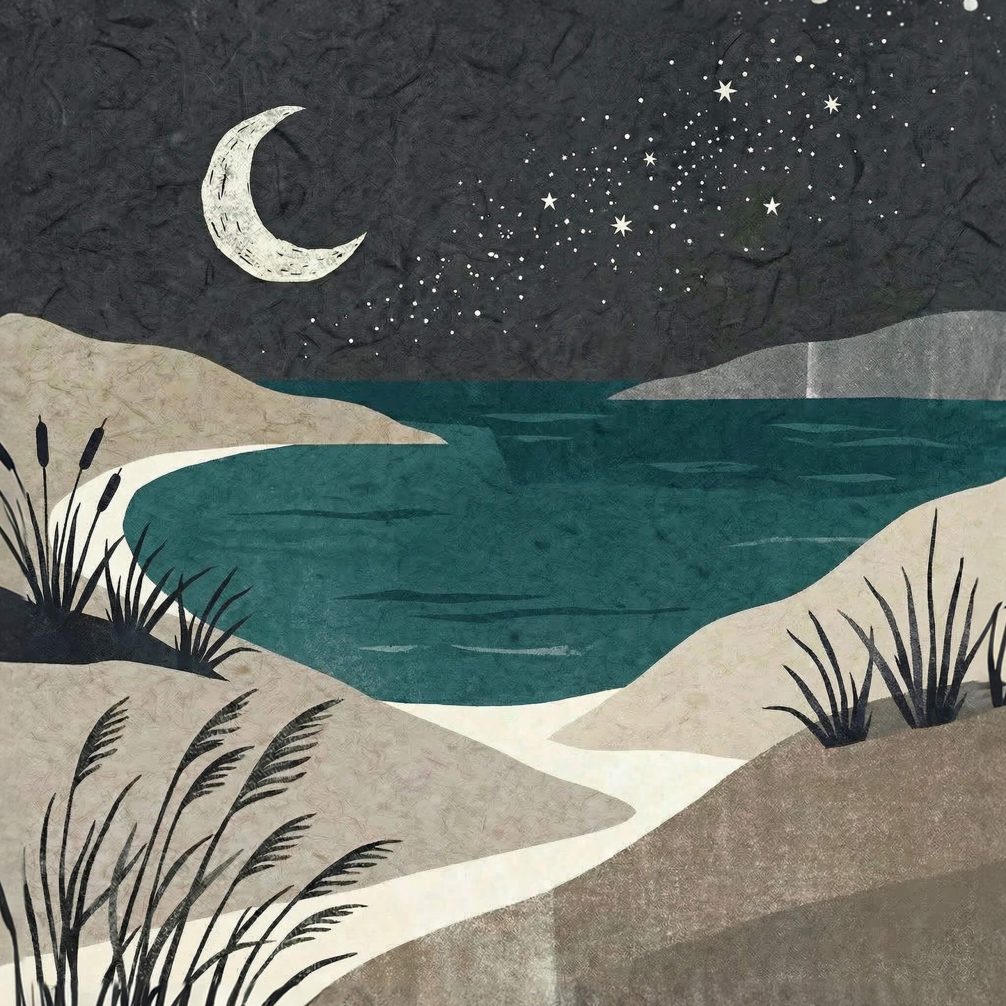 'Lunar Tides' Canvas Print, 82 × 82cm