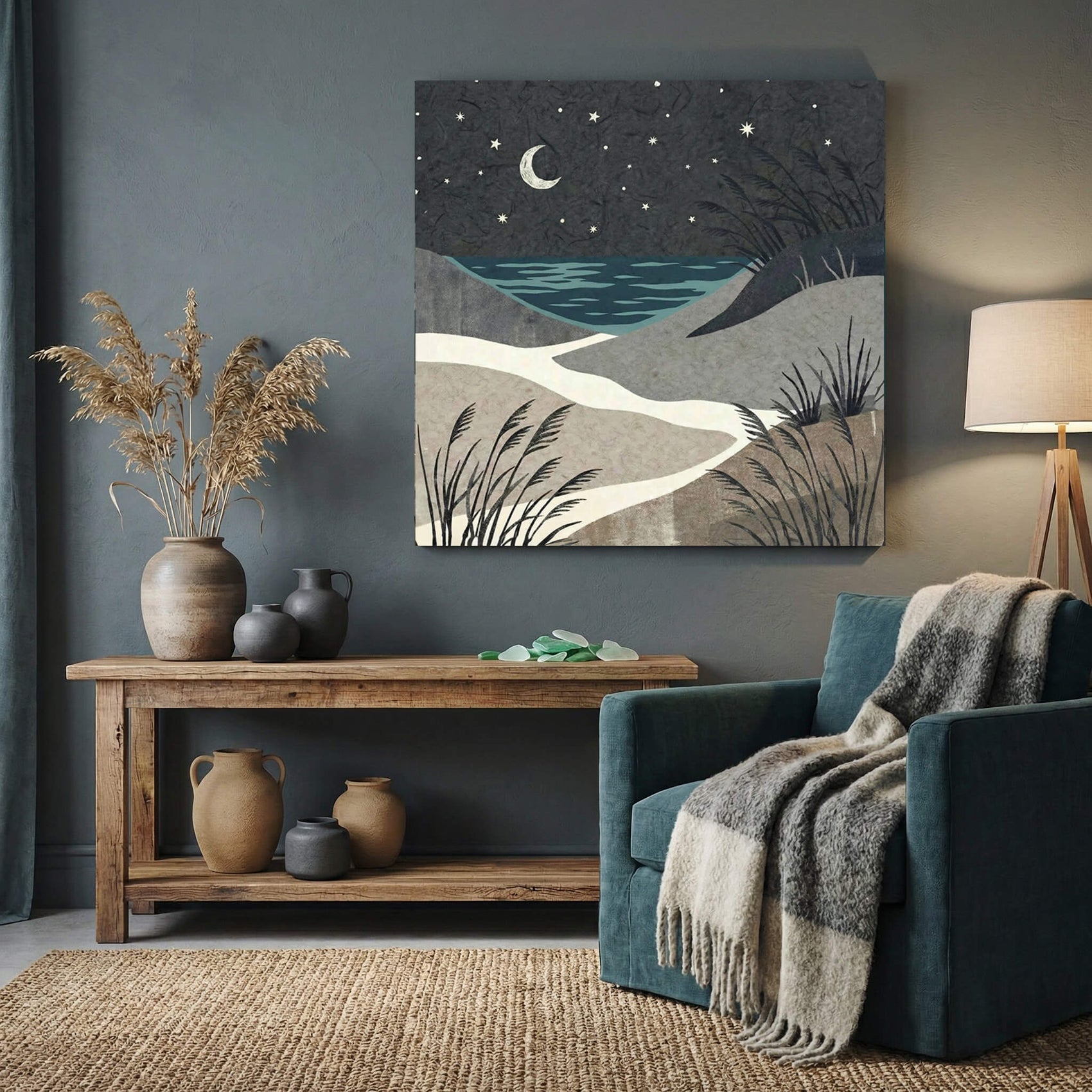 'Coastal Nightfall' Canvas Print, 82 × 82cm