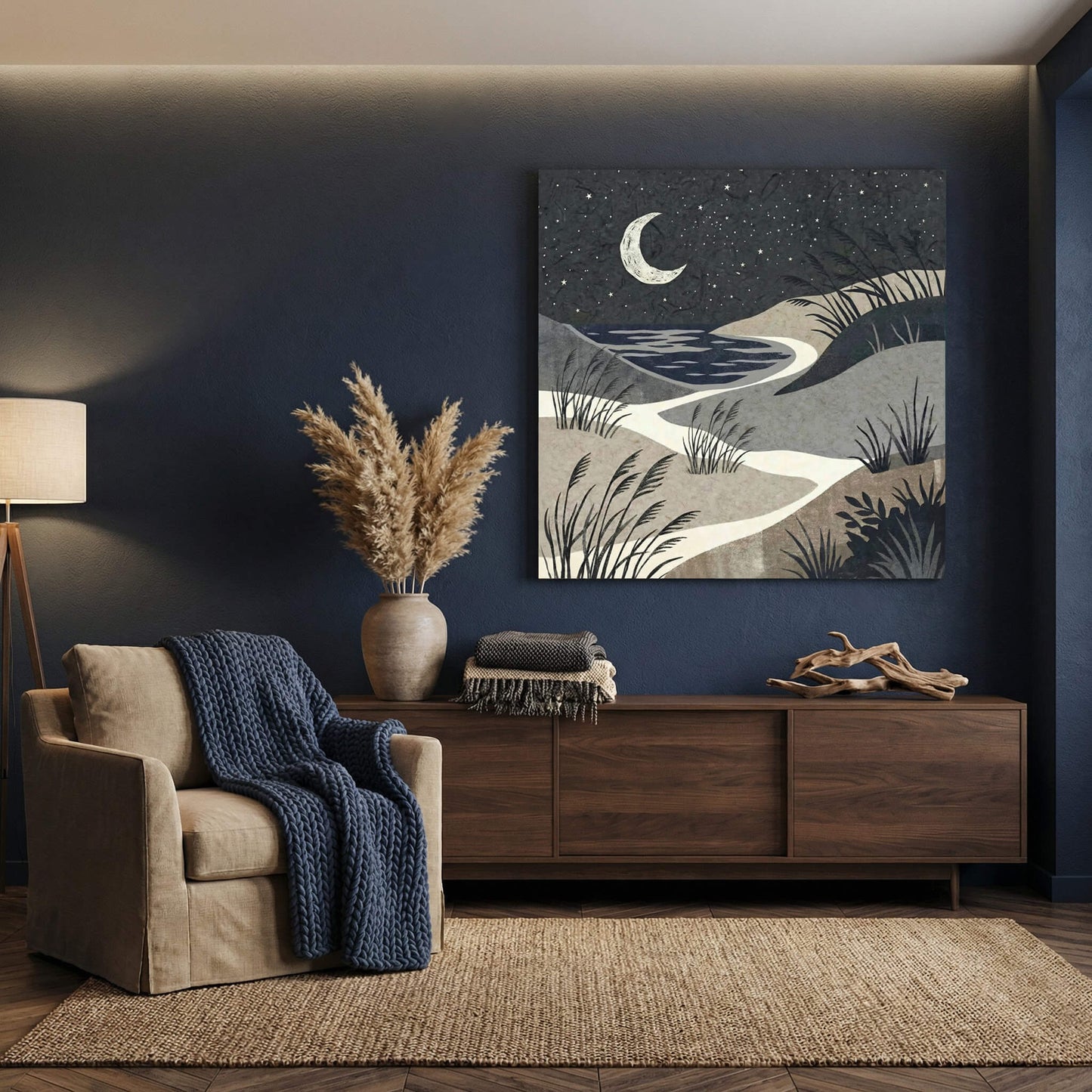 'Midnight Dunes' Canvas Print, 82 × 82cm