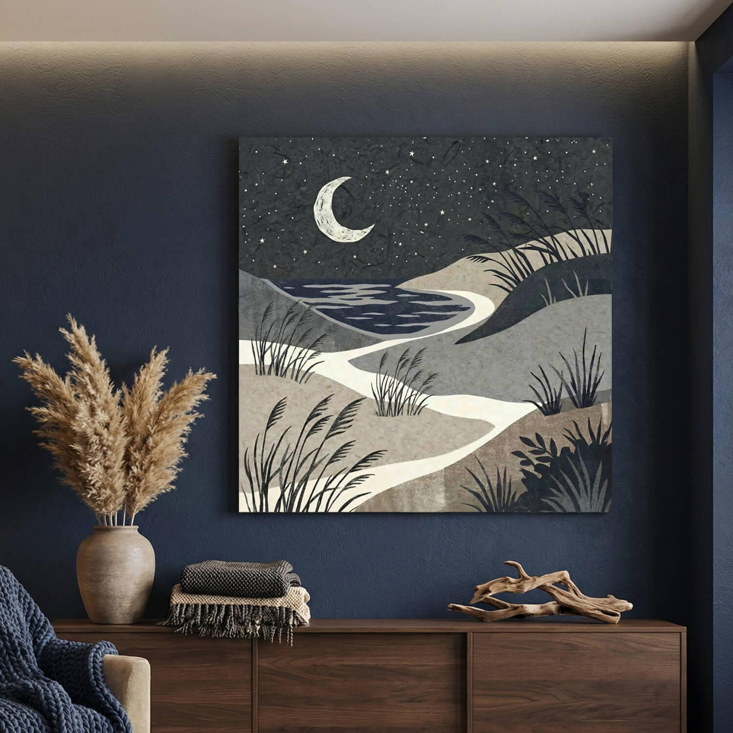 'Midnight Dunes' Canvas Print, 82 × 82cm