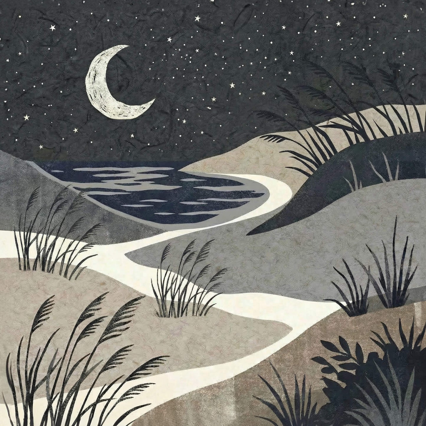 'Midnight Dunes' Canvas Print, 82 × 82cm