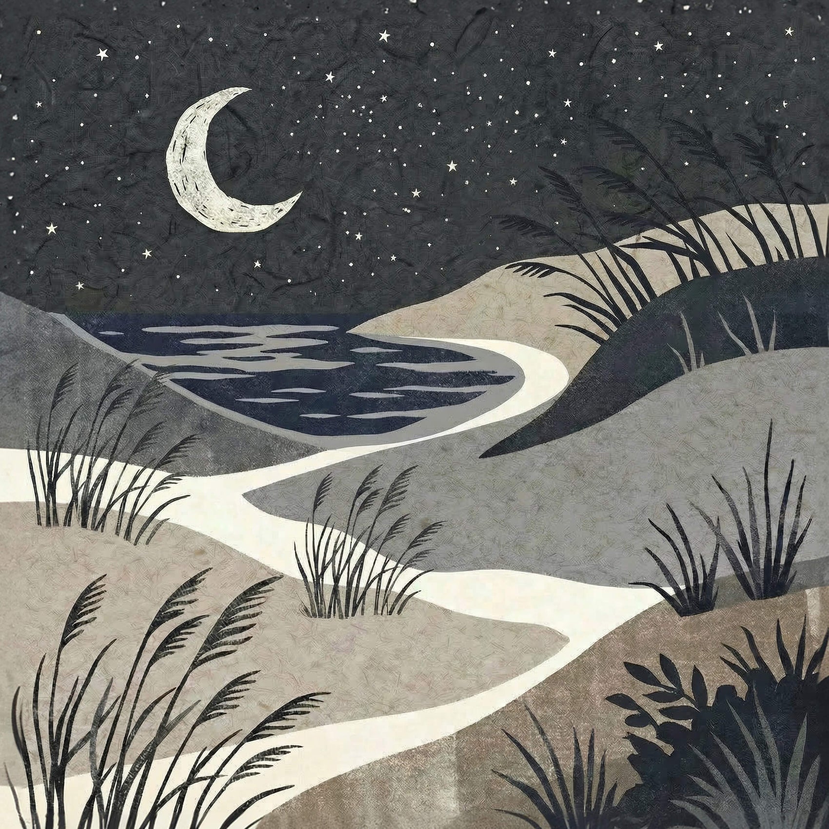 'Midnight Dunes' Canvas Print, 82 × 82cm