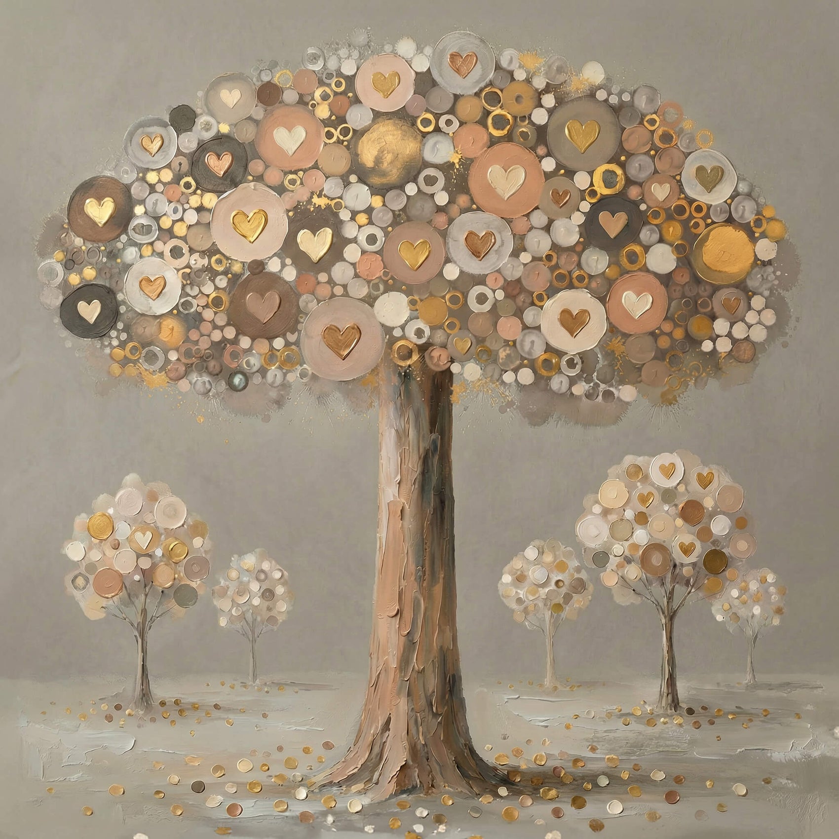 'Autumn Heart Tree' Canvas Print, 82 × 82cm
