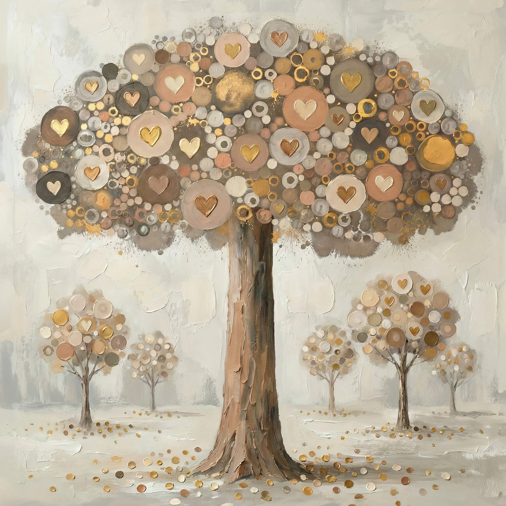 'Golden Heart Tree' Canvas Print, 82 × 82cm