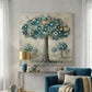 'Teal Heart Tree' Canvas Print, 82 × 82cm