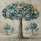 'Teal Heart Tree' Canvas Print, 82 × 82cm