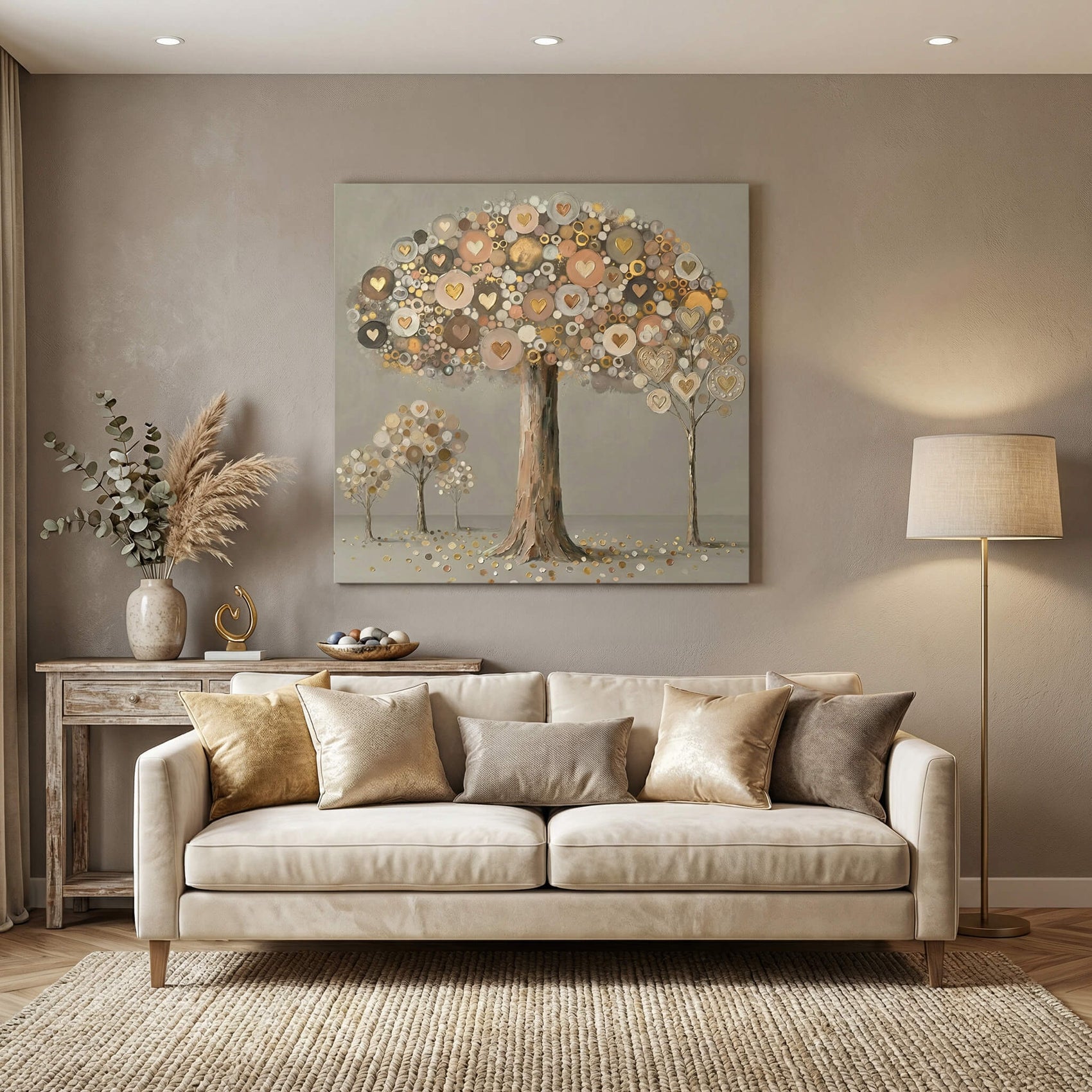 'Gentle Heart Tree' Canvas Print, 82 × 82cm