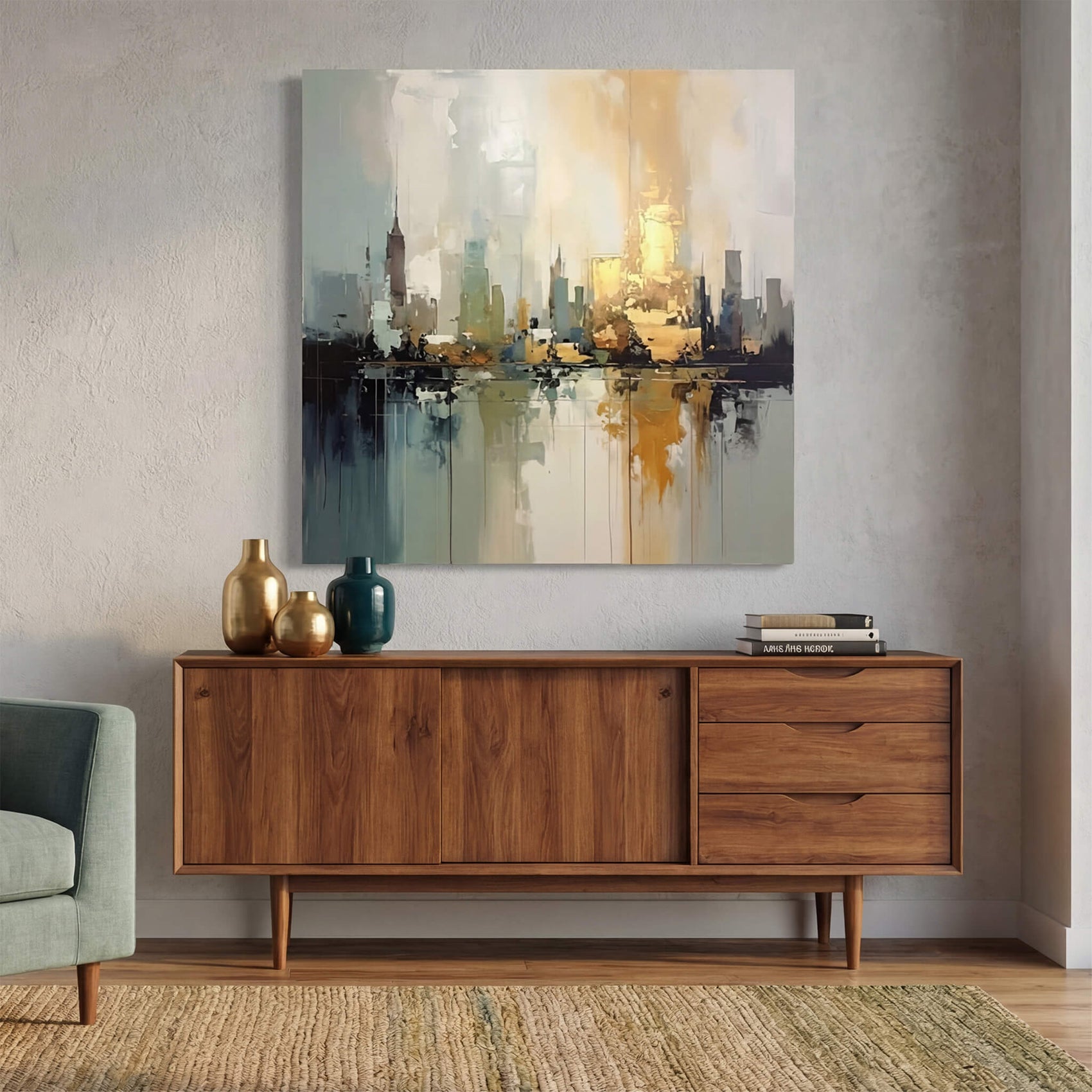 'Urban Glow' Canvas Print, 82 × 82cm