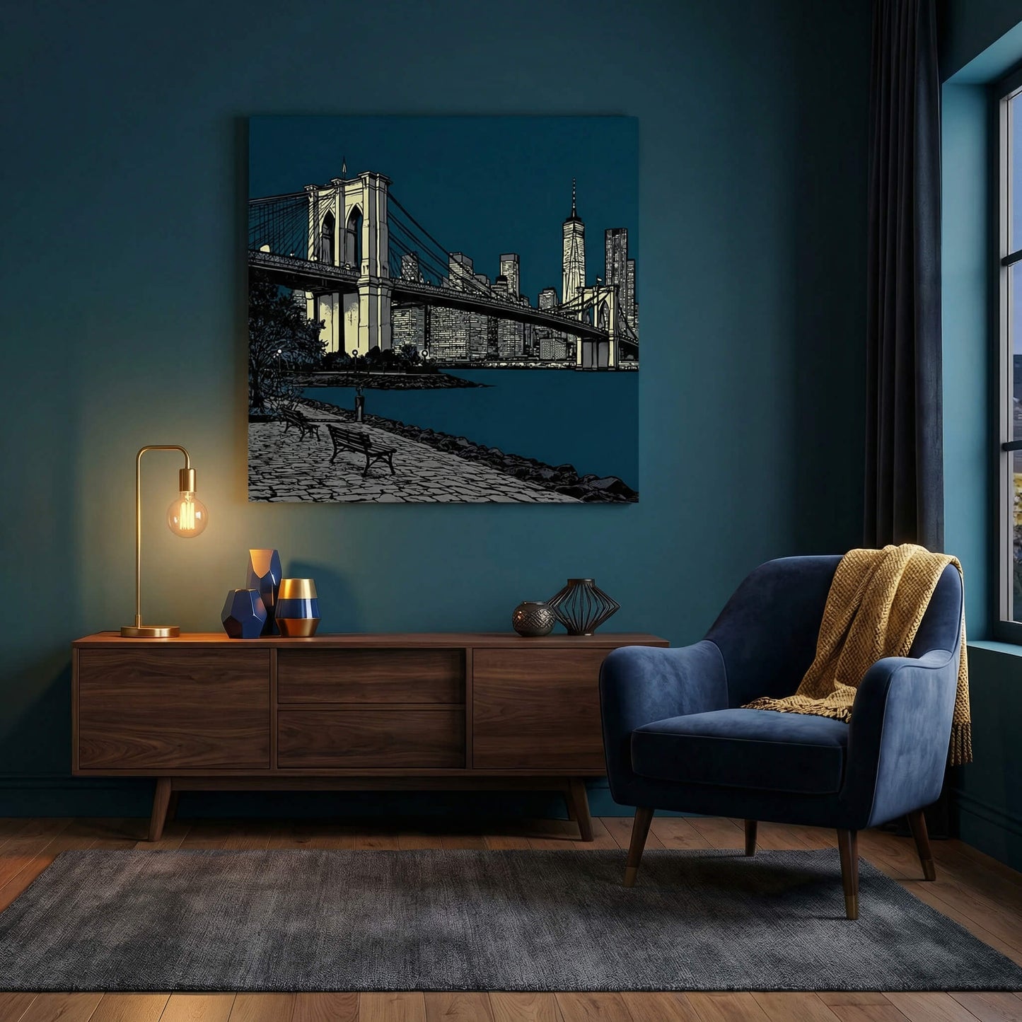 'Brooklyn Nights' Canvas Print, 82 × 82cm