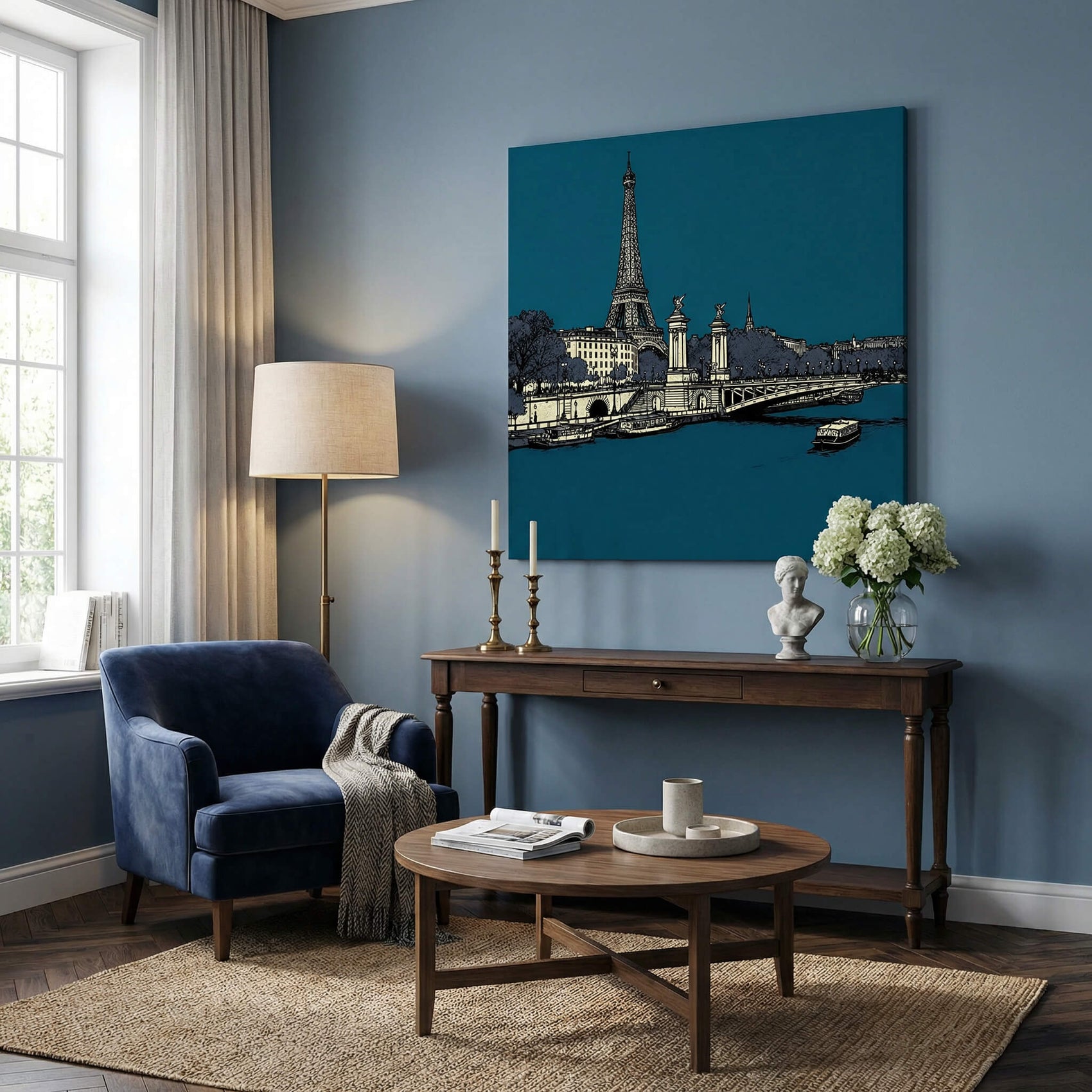 'Seine at Sundown' Canvas Print, 82 × 82cm