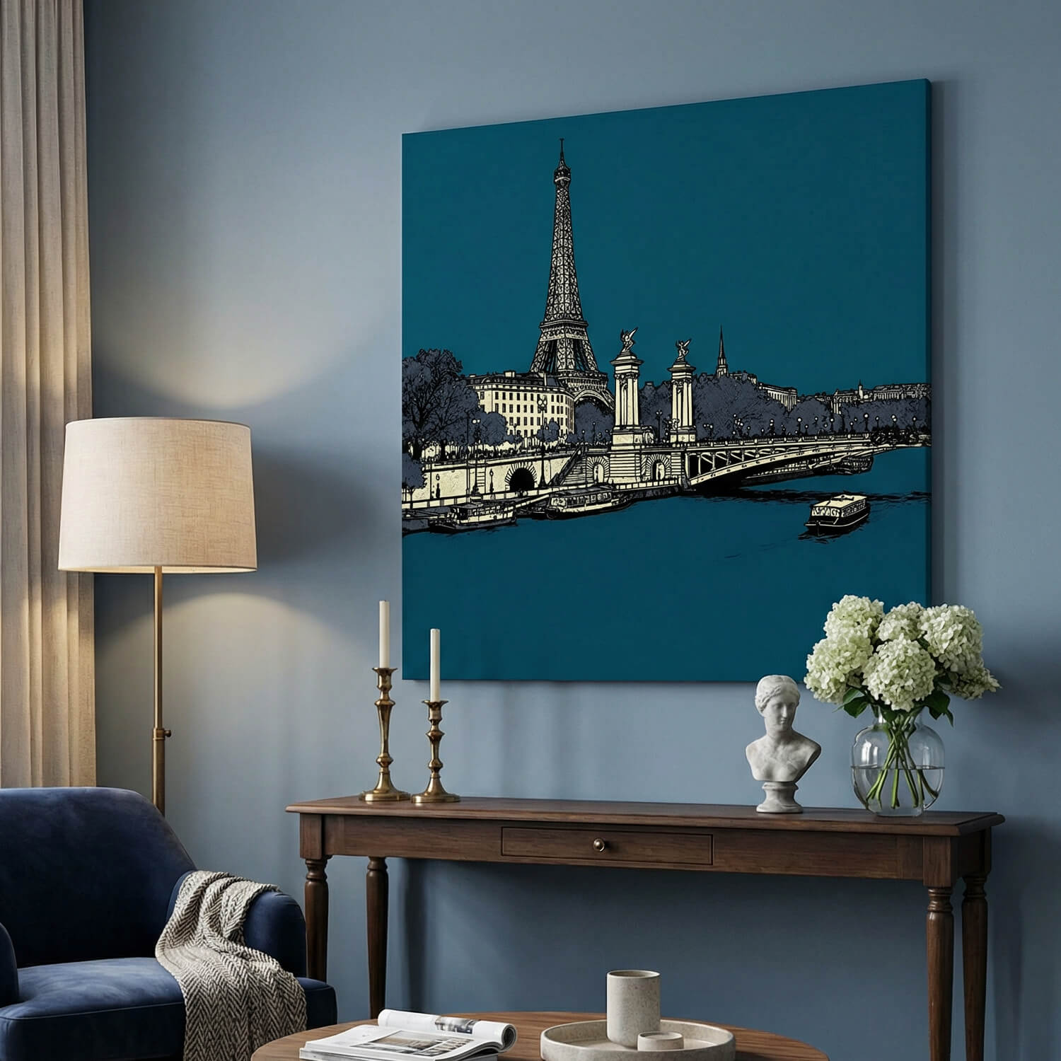 'Seine at Sundown' Canvas Print, 82 × 82cm